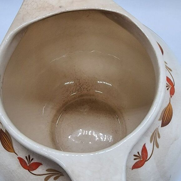 Vintage 1940's Universal Cambridge Glazed Pottery Pitcher Age Cracks in Glaze - Picture 7 of 11
